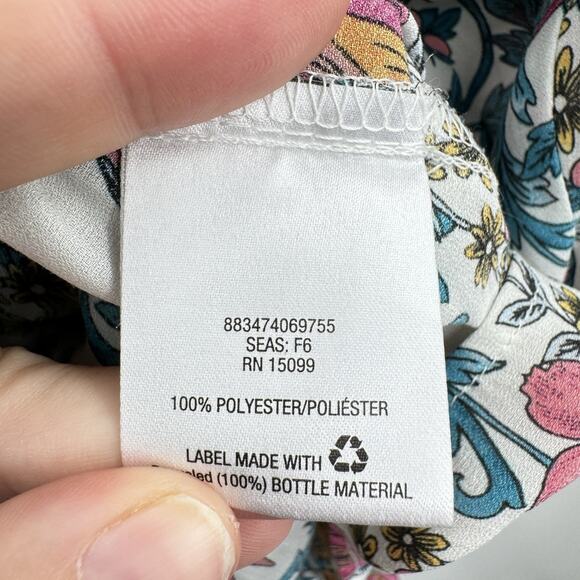 Simply Emma Garden Floral Popover Top Sz 2X White Pink Peasant Pretty Boho - Picture 6 of 9